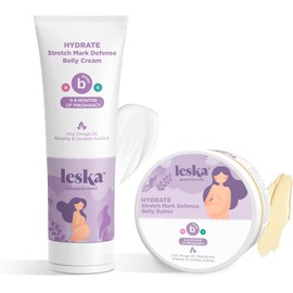LESKA Leska Maternity Cream 2-Pack Etapa B: Hydrate Crema Y Mantequilla Para El Vientre Defensa De Estrías (Meses De Embarazo 6-9) Parte De Un Sistema Completo De Cuidado De La