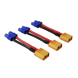 OliYin 3pcs XT60 XT-60 Male to EC3 Female Connector Adapter Wire for RC Lipo Battery 14awg 1.96inch Cable (Pack of 3)