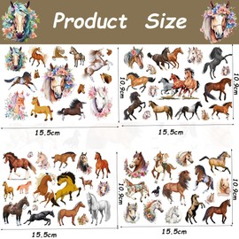 RabbFit 4 Sheets Horse Pattern Tattoo Set Children, Horse Girl Gift Horse Girl Gift, Temporary Tattoos, High-Quality and Durable Tattoos