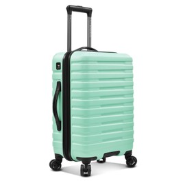 U.S. Traveler Boren Polycarbonate Hardside Rugged Travel Suitcase Luggage with 8 Spinner Wheels, Aluminum Handle, Mint, Carry-on 22-Inch, USB Port