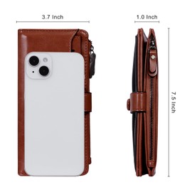 HUA ANGEL Elegant Wallet Purse Phone Card Holder Clutch Large Capacity Soft Leather Ladies Purse Womens Wallet with Multiple Cards Slot for Credit Cards Cash Bills Coins