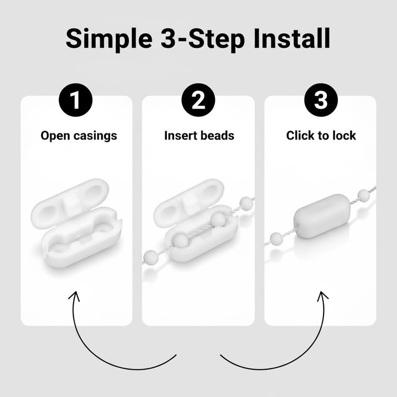 Pack of 20 White PVC Plastic Chain Connectors for Roller