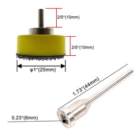 φ1-inch Hook and Loop Sanding Pad, with 1/8"(3mm) Shank 2-Pak&5-Pack Backing Backer Pad with Drill Screw Diameter 1-inch(25mm) Shank 1/8-in (3mm) Hook and Loop Backing Pad (5-PCS)