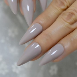 24 Pcs Almond Press on Nails Medium, IKISKT Nude Pink Fake Nails with Jelly Glue Sticker, False Nails with Designs, Acrylic Varied Sizes for Women Girls Finger Decoration