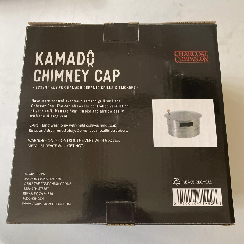Charcoal Companion Chimney Cap for Kamado Big Egg Ceramic Grills