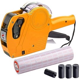 Etiquetadora de Precios, Pistola de Etiquetas para Precios Manual de 8 Dígitos 1 Línea, con 10 Rollos de Papel de Código y 1 Recambios de Tinta, para 