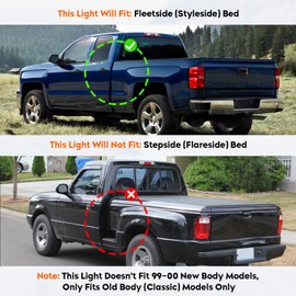 Tresound Tail Light + 3rd Third Brake Cargo Lamp for Chevy & GMC C1500 K1500 1988-1999, Chevy & GMC C2500 C3500 K2500 K3500 1988-2000, Chevy Blazer 1992-1994, Silverado 1994-1998 Rear LED Taillight