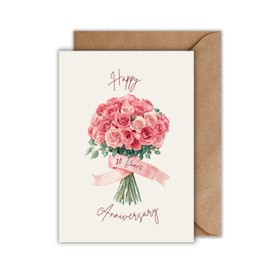WBdesignz Wedding Card with Envelope Card for Wedding Happy 10 Years Anniversary Card for Rose Wedding Cards Congratulations on Rose Wedding Greeting Card Couple (A6)