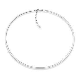 Miabella 925 Sterling Silver Italian 2mm or 2.5mm Solid Dome Omega Link Chain Necklace for Women 16 + 2 inch ext. Made in Italy (2.5mm)