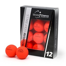 Second Chance Recycled Lake Golf Balls, 12 Pack, Mixed Golf Balls, Ideal for Practice and Play, Golf Ball Assortment, Red