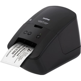 Brother QL-600 Economic Desktop Label Printer for Home and Office, Black - Wired USB Connectivity - up to 2.4" Wide, 300 x 600 dpi, 44 Labels Per Minute, Monochrome, Automatic Cutter QL600 Label Maker
