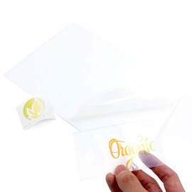 50 Sheets Semi-Transparent Low Coverage Glossy Vinyl Stickers for Inkjet Printers and Laser Printers
