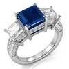 Metal Factory Sz 12 Sterling Silver 925 Princess Cut Blue