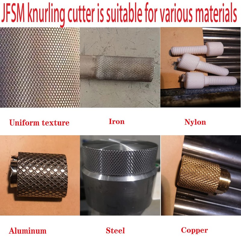 JFSM 7pcs high-Strength Double-Wheel Lathe knurling Tools Diagonal Diagonal knurling
