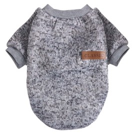 Pet Dog Classic Sweater Knitwear Winter Dog Clothes Soft Thickening Warm Pup Dogs Shirt for Medium and Small Dogs(Grey/X-Large)