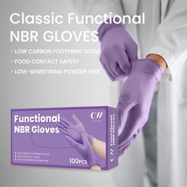 CW LIFEGROUP Latex Free, Powder Free, Nitrile Disposable Gloves,Purple, Case of 100, Medium, Textured, 5.5 mil (X-Large)
