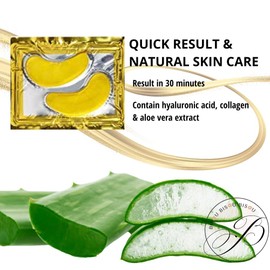 Bisou Bisou Bisou 24K Gold Under Eye Mask | Dark Circles Under Eye Treatment for Women | Collagen Eye Pads | Anti-Aging Eye Mask | Eye Patches for Wrinkles, 16 Pairs, 3 Pack