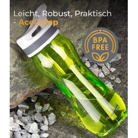 AceCamp TRITAN Portable Water Bottle for Kids, Toddlers, Adults, Odor Free, BPA-Free, Leak-Proof for Hiking, Camping, School, Outdoor (550ml, Green)