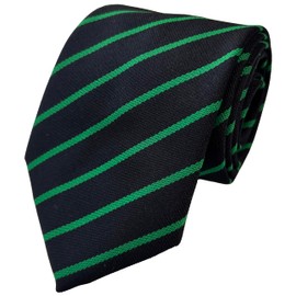 Great British Tie Club School Ties (21 Single Stripe Variations) Primary Junior Size (Black & Green)