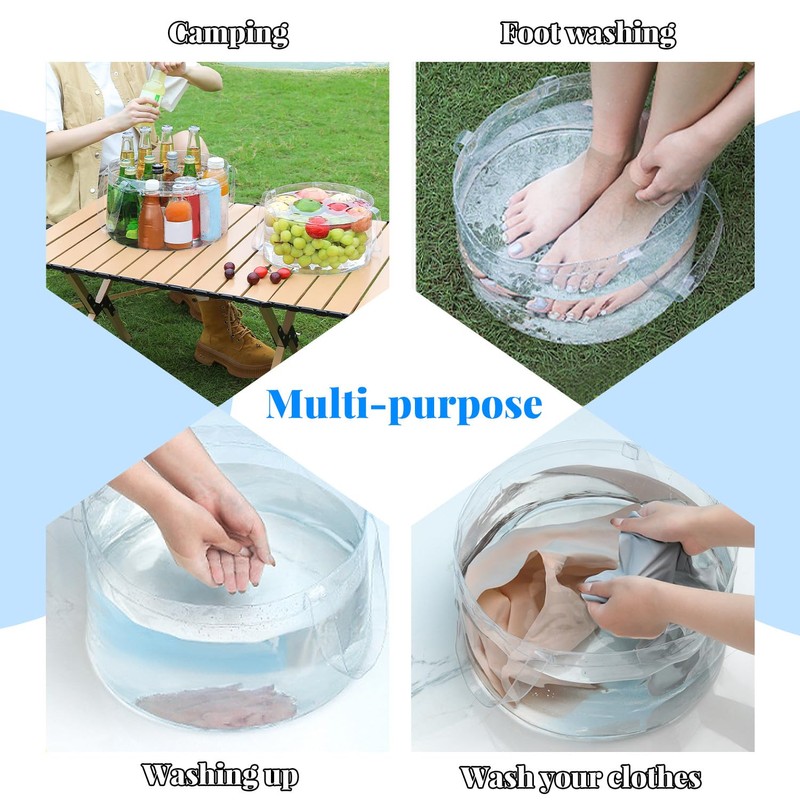 BOROLA 12L Collapsible Water Bucket Multi-Purpose Portable Folding Laundry Tub