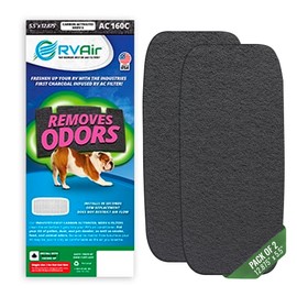 RV Air Carbon Filter – Activated Charcoal Air Filters, MERV 6 Rated, For Odor Absorption, Includes 2 Pre-Cut Filters for Recreational Vehicle Air Conditioners, Model 160C 12.875" x 5.5" x 0.75"