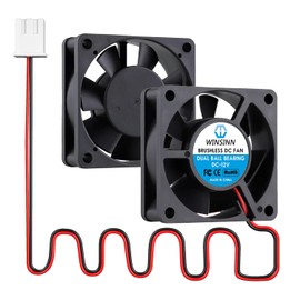 WINSINN DC 60mm Fan 12V 6020 Dual Ball Bearing Brushless Cooling 60x20mm 2PIN (Pack of 2Pcs)
