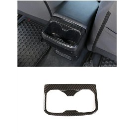 klend-cartrim ABS Carbon Fiber Rear Water Cup Holder Cover Trim for Toyota Tacoma 2016-2020