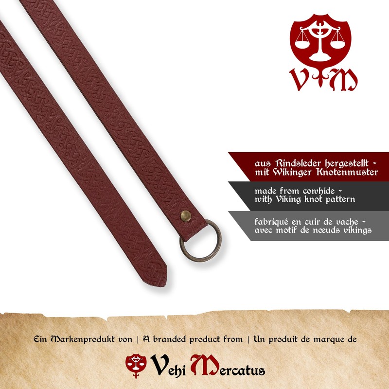 Vehi Mercatus Medieval Leather Belt - 2.2 cm Wide -