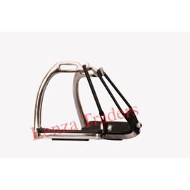 Peacock Silver Polish Safety Stirrups Horse Riding S/Steel with TREADS (4" inch)