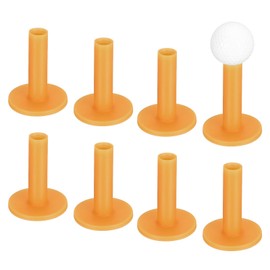 TIXIPEM 2.76IN Rubber Golf Tees [8PCS] - Flexible Stable Ball Holder Use for Home & Outdoor & Indoor Tall Training Driving Range - [Yellow] Hitting Mats