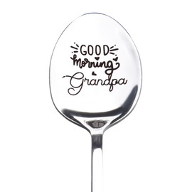 Grandpa Birthday Gifts for Papa Grandad Good Morning Grandpa Spoon Gift for Grandfather Grandpa Christmas Birthday Gifts for Papa Retirement Gift for Granddad Coffee Lover Gifts for Grandad Spoon