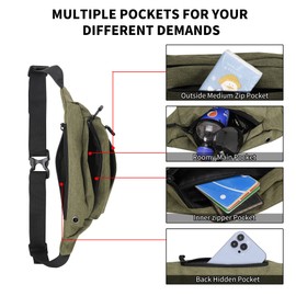 Bumbags Waist Fanny Pack Dog Walking Bum Bag with Adjustable Belt Bumbag for Travel Outdoor Sports Running Hiking Jogging Women Men