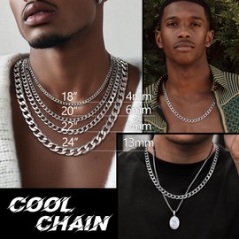 Prosteel Collares De Hombre Man Jewelry Thick Big Chain Miami Cuban Link Chains Minimalist Stainless Steel Curb Chain for Men