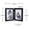 Malden Double Vertical 5x7 Picture Frame - Wide Real Wood