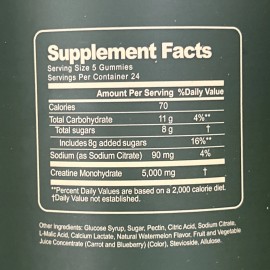 Creatine Monohydrate Gummies MADE IN USA, Certified by USA Lab, Sour Watermelon 