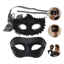Pack de 2 Antifaces de Mariposa para Pareja, de Plástico, para Halloween y Carnaval