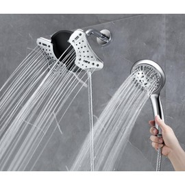 GRICH Filtered Shower Head with Handheld: 2.5GPM Shower Heads with Handheld Spray Combo,2 in 1 Rainfall Shower Head & Handheld Shower Headwith 60 Inch Hose