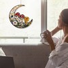 MIDEFINCH Acrylic Stained Glass Style Moon Mushroom Window Hanging, Lightweight