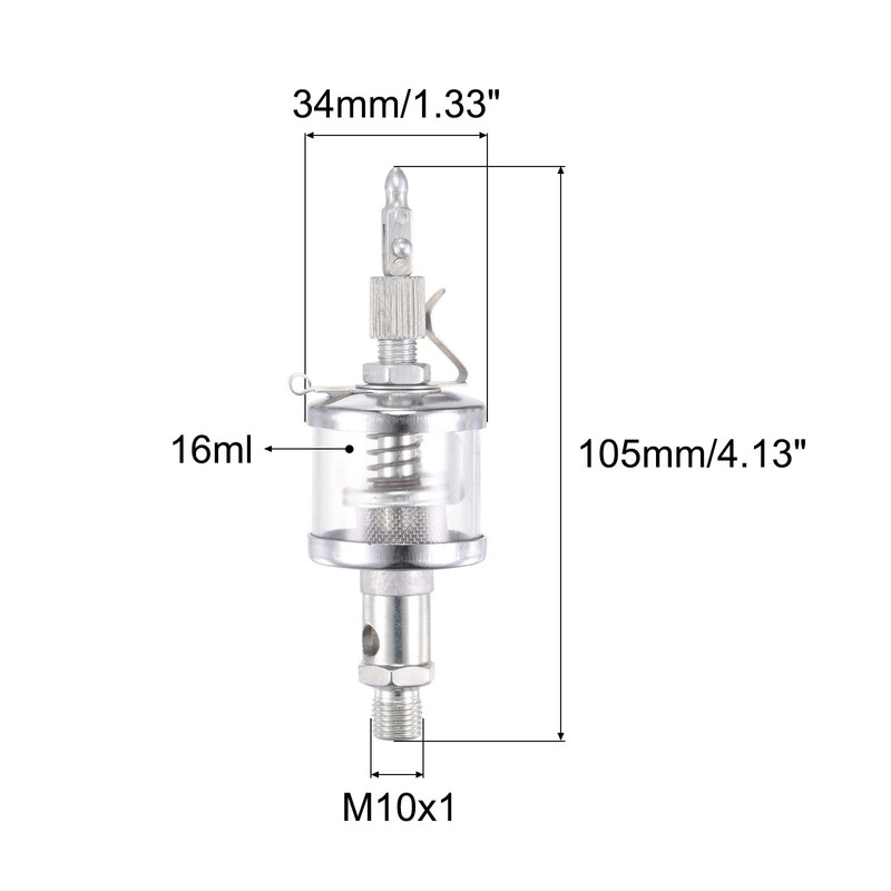 sourcing map Needle Valve Type Oil Cup M10x1 Thread 16ml