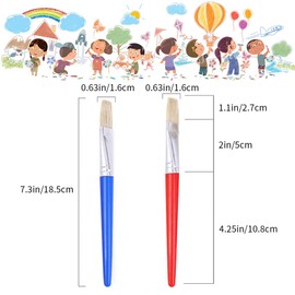 Kids Paint Brushes, 4 Pcs Childrens Paint Brushes Set Flat Tip Painting Brushes Starter Set with Handle and Hog Bristles, Colorful Paint Brushes for Kids Children Toddlers Beginners Art Supplies