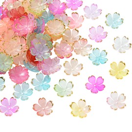 COGCHARGER 100Pcs Acrylic Flower Beads Cherry Blossom Acrylic Beads Flower Bead Caps for DIY Crafts Necklace Earrings Bracelet Jewelry Making(Medium Orchid)