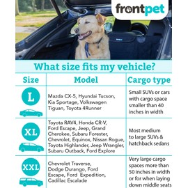 Frontpet Cargo Cover for Dogs, Water Resistant Pet Cargo Liner Dog Seat Cover Mat for SUVs Sedans Vans with Bumper Flap Protector, Non-Slip, Backseat Cover, Trunk Liner Universal Fit (Large/Black)