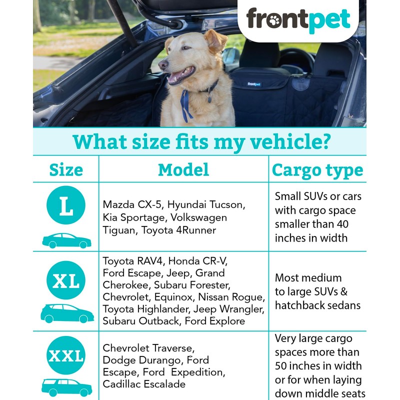 Frontpet Cargo Cover for Dogs, Water Resistant Pet Cargo Liner