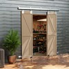 JUBEST 8FT Box Rail Exterior Barn Door Hardware Kit, Heavy