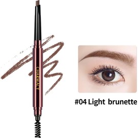 CHARMACY Triangle Eyebrow Pencil - Waterproof, Smudge-Proof, Dual-Ended with Spoolie | Vegan & Hypoallergenic | Precision Define, Fill, Shape for Beginners #04