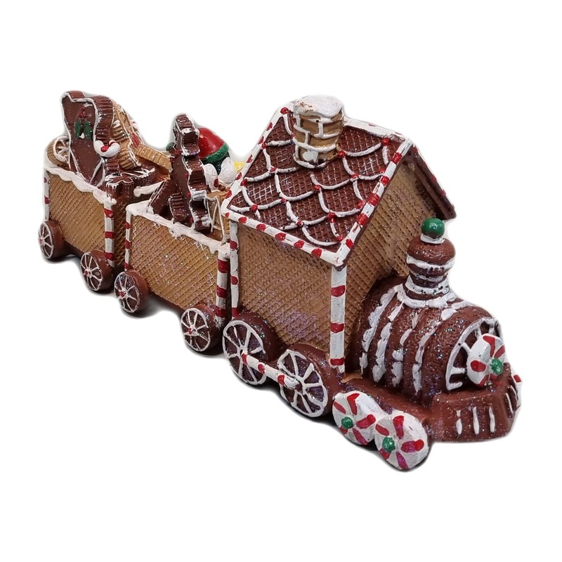 Fachhandel Plus Decorative Figurine Christmas Train Gingerbread Look Christmas Classic