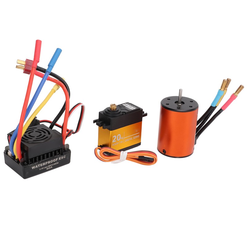 3650 3900KV Brushless Motor 60A ESC 20kg Steering Gear Set