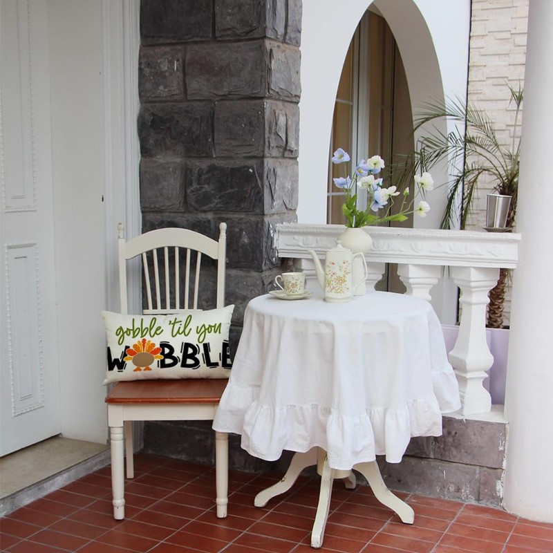 Ogiselestyle Gobble Thanksgiving Turkey Throw Pillow Cover, 12 x 20