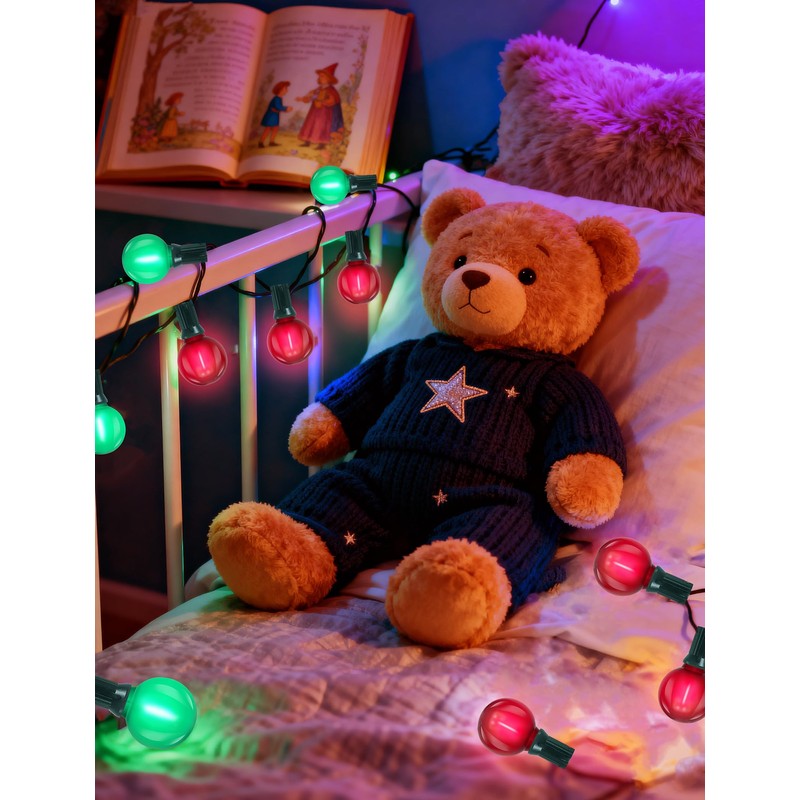 Xingzd 25Ft LED Christmas Outdoor String Lights, G40 Globe String