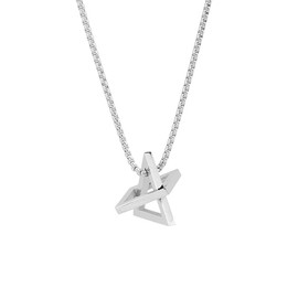 Stainless Steel Geometric Pendant Necklace for Women Men Silver Plated Triangle Cube Dangle Adjustable Long Box Chain Charm Punk Hip Pop Hypoallergenic Jewelry